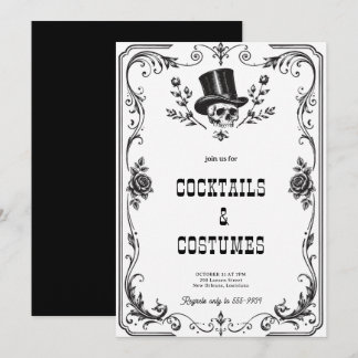Vintage Gotische Schedel Halloween Feest Kaart