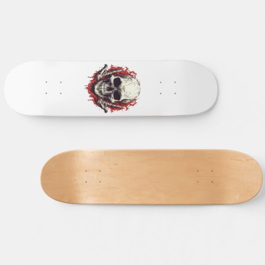 Vintage Gotische Schedel Persoonlijk Skateboard (Horizontaal)