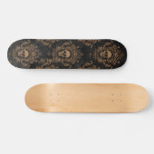 Vintage gotische schedels gepersonaliseerd persoonlijk skateboard (Horizontaal)