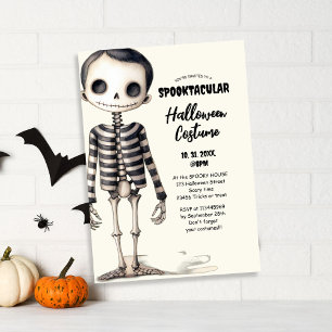 Vintage Gotische Skeletten Feestje Kaart