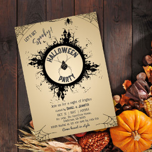 Vintage Gotische Spinnenweb Halloween-feest Kaart