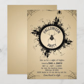 Vintage Gotische Spinnenweb Halloween-feest Kaart (Voorkant / Achterkant)