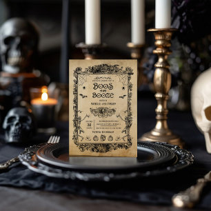 Vintage Gotische Volwassenen Halloween Boos & Booz Kaart