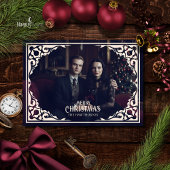 Vintage Gotische Vouw Kerstkaart Feestdagen Kaart