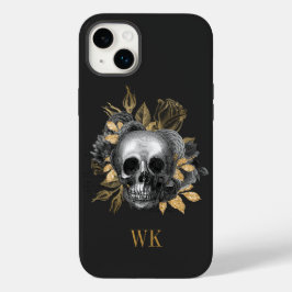 Vintage Gotische Zwarte en Gouden Bloemachtige Sch Case-Mate iPhone 14 Plus Hoesje