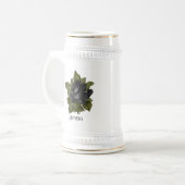 Vintage Gotische Zwarte Rozen Persoonlijk Bierpul (Voorkant links)
