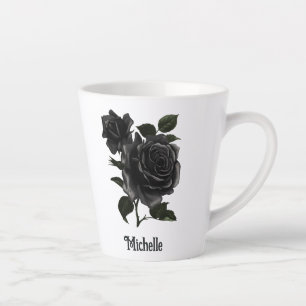 Vintage Gotische Zwarte Rozen Persoonlijk Latte Mok