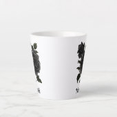 Vintage Gotische Zwarte Rozen Persoonlijk Latte Mok (Voorkant)