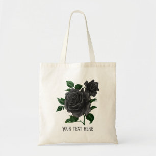 Vintage Gotische Zwarte Rozen Persoonlijk Tote Bag