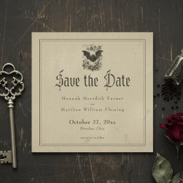 Vintage Gotische Zwarte Toile Taan Bruiloft Save The Date
