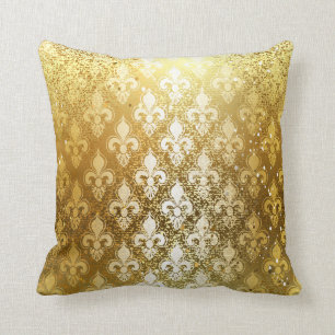 Vintage, goud, fleur DE lis, elegant antiek, Kussen