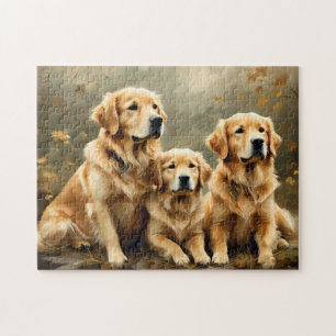 Vintage Goud Retriever Honden Print Legpuzzel