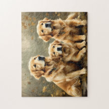 Vintage Goud Retriever Honden Print