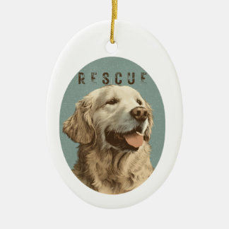 Vintage Goud Retriever Reddingshond Portret Keramisch Ornament