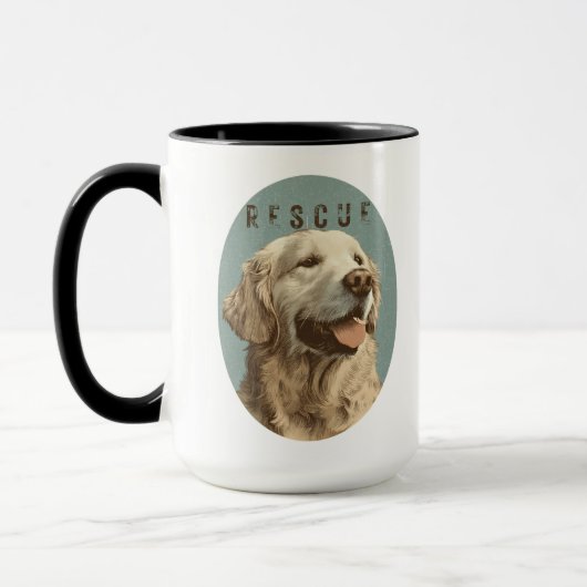 Vintage Goud Retriever Reddingshond Portret  Mok (Links)