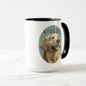Vintage Goud Retriever Reddingshond Portret  Mok (Voorkant rechts)