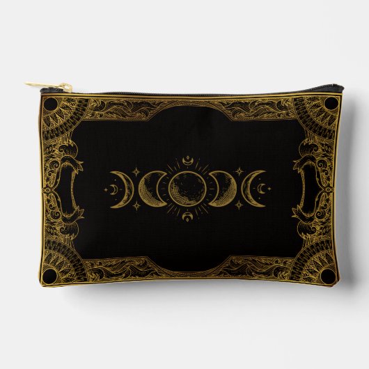 Vintage Goud Versierde Hemelse Maanfasen Etui (Voorkant)