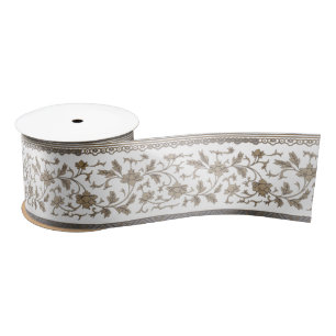 Vintage goudchinoiserie — verstrooid satijnen lint