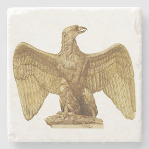 Vintage Gouden Amerikaanse Adelaar Patriottische K Stenen Onderzetter