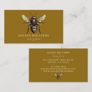 Vintage Gouden Bij Honingbij Imker Bijenhouderij Visitekaartje