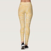 Vintage Gouden Bloem Larkspur Botanisch Patroon Leggings (Achterkant)