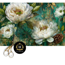 Vintage Gouden Bloem Naadloos Decoupage Tissuepapier