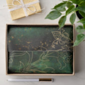 Vintage gouden bloemenguinge harlekijn damast tissuepapier (Geschenk)