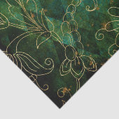 Vintage gouden bloemenguinge harlekijn damast tissuepapier (Detail)