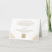 Vintage Gouden Crest QR Code Witte Bruiloft (Achterkant)