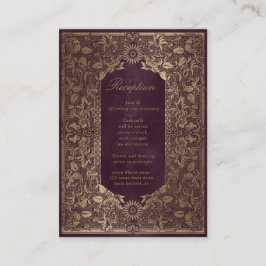 vintage gouden decoratieve ontvangst bijlage kaart