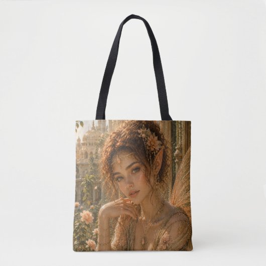 Vintage Gouden Droom Fee Tote Bag (Voorkant)