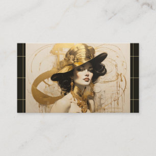 Vintage Gouden Kapsalon Cosmetica Visitekaartje