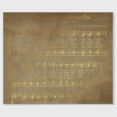 Vintage Gouden Kerstmuziekblad Cadeaupapier (Vlak)