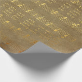Vintage Gouden Kerstmuziekblad Cadeaupapier (Hoek)