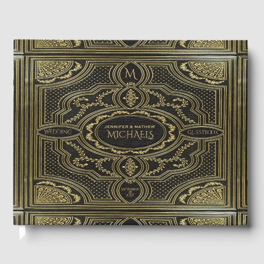 Vintage Gouden Koninklijke Uitzicht Gastboek Gastenboek (Voorkant)