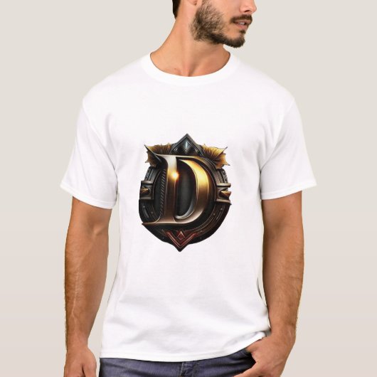 Vintage Gouden Letter "D" T-shirt (Voorkant)
