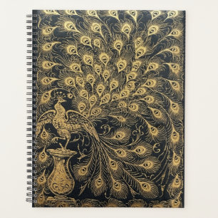 Vintage Gouden Pauw Luxe Spiraal Notebook Journaal Planner