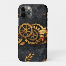 Vintage Gouden Tandwielen & Rode Neon Mythic Cyber Case-Mate iPhone Case