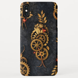 Vintage Gouden Tandwielen & Rode Neon Mythic Cyber Case-Mate iPhone Case