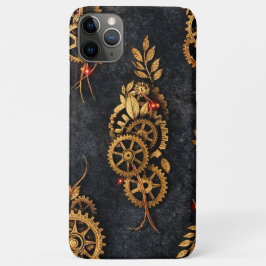 Vintage Gouden Tandwielen & Rode Neon Mythic Cyber Case-Mate iPhone Case