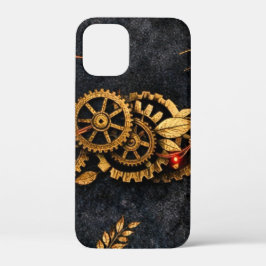 Vintage Gouden Tandwielen & Rode Neon Mythic Cyber Case-Mate iPhone Case