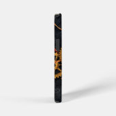 Vintage Gouden Tandwielen & Rode Neon Mythic Cyber iPhone Hoesje (Rechterkant)