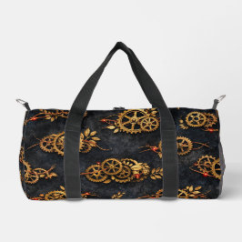 Vintage Gouden Tandwielen & Rode Neon Mythic Cyber Plunjezak