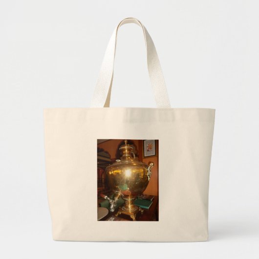 Vintage Gouden Theepot Muur Kunst & Print Grote Tote Bag (Voorkant)