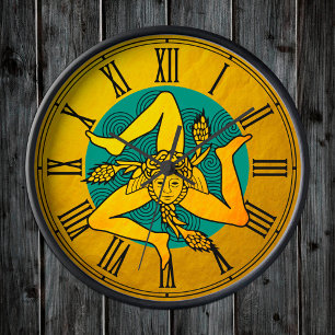 Vintage Gouden Triskelion & drievoudige spiraalgol Ronde Klok