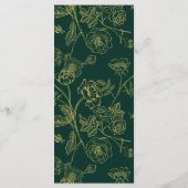 Vintage goudrust Monogram Floral Wedding Menu (Achterkant)
