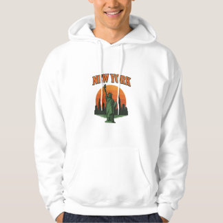 Vintage Grafisch Ontwerp uit New York – Standbeeld Hoodie