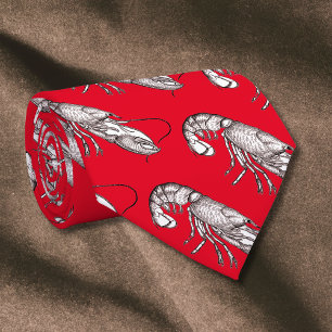 Vintage grafische kreeft in rood stropdas