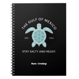Vintage Grafische Zee Schildpad Golf van Mexico T- Notitieboek