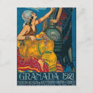 Vintage Granada Festival 1921 Reis Briefkaart